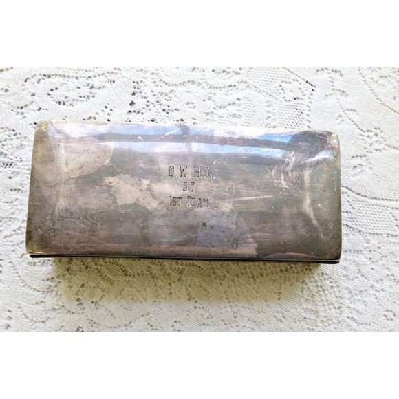 Poole Other - Poole Silver Co Vintage Silver Plated Cigarette Box Military Trophy 1950s